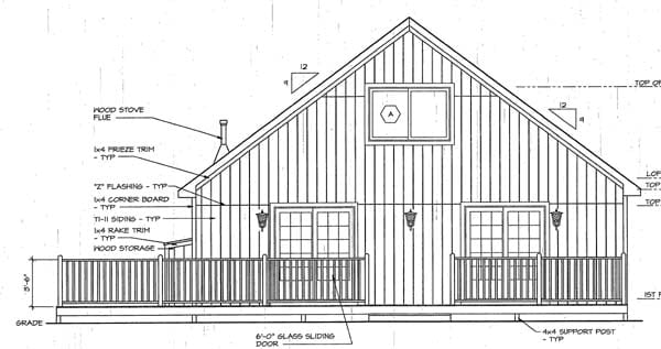 House Plan 20001 Rear Elevation