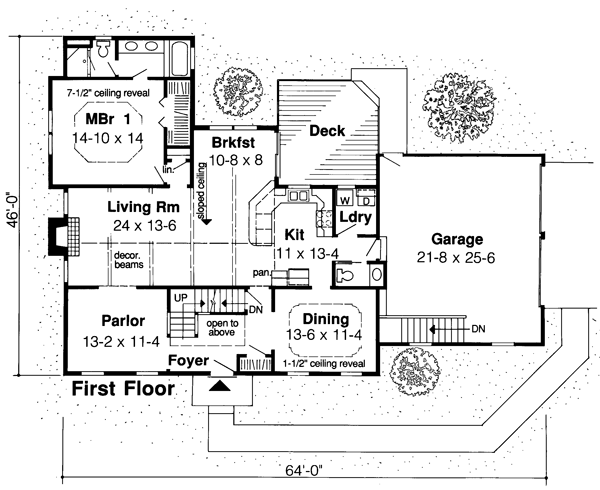 House Plan 20136 Level One