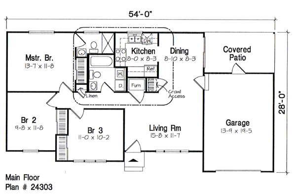 House Plan 24303 Level One