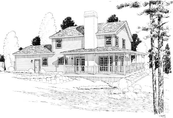 House Plan 24400 Rear Elevation