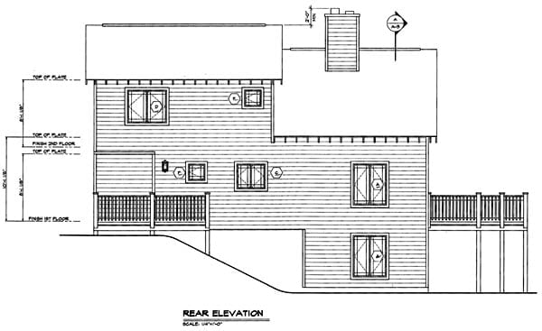 House Plan 24704 Rear Elevation