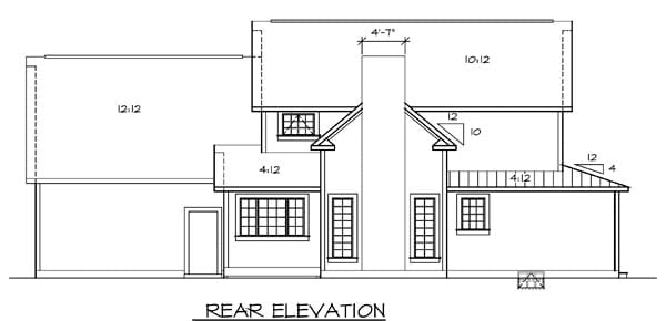House Plan 24737 Rear Elevation