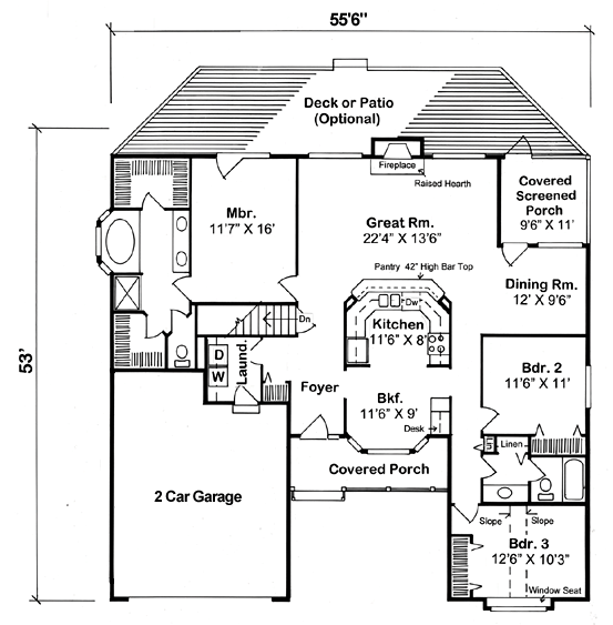 House Plan 24744 Level One