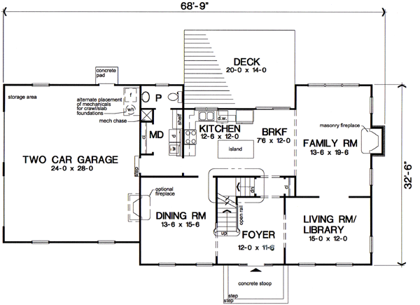 House Plan 24970 Level One