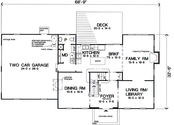 House Plan 24990 Level One