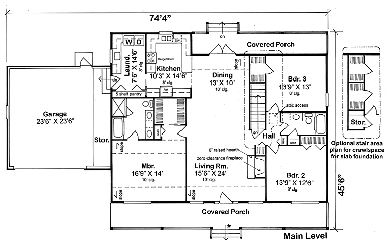 House Plan 25103 Level One