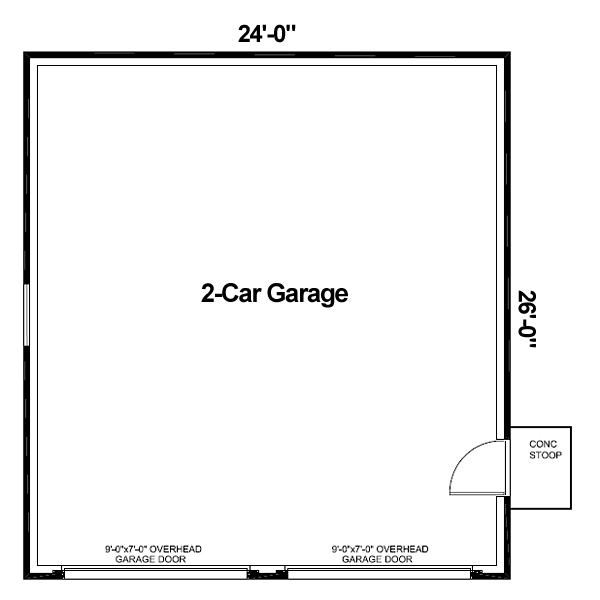 Garage Plan 30000 - 2 Car Garage Level One