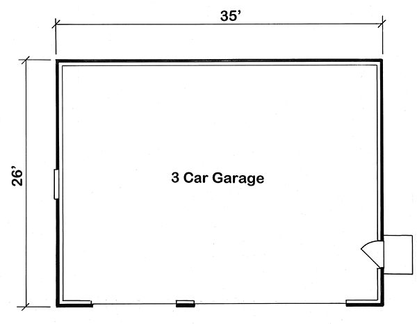 Garage Plan 30003 - 3 Car Garage Level One