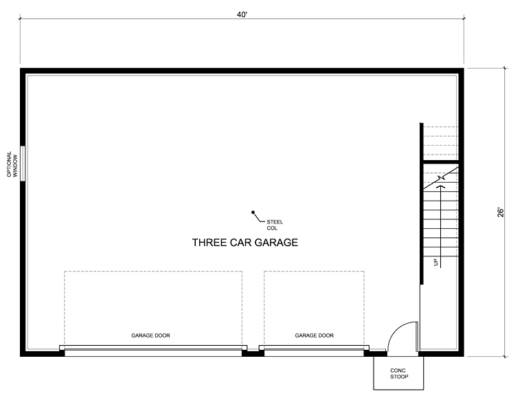 Garage Plan 30012 - 3 Car Garage Level One