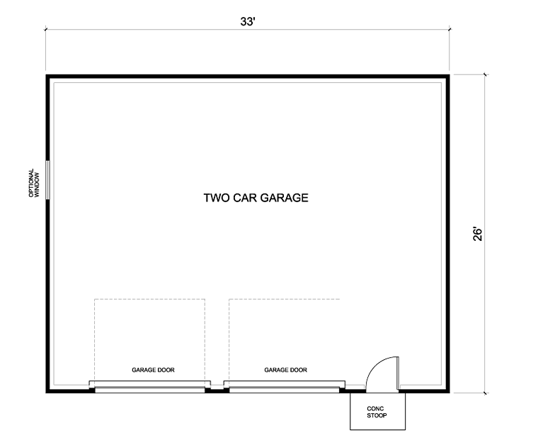 Garage Plan 30021 - 2 Car Garage Level One