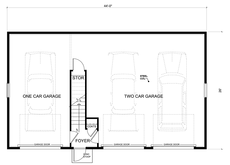 Garage Plan 30034 - 3 Car Garage Apartment Level One