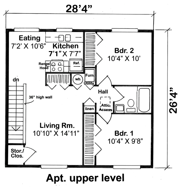 Garage-Living Plan 30040 Level Two