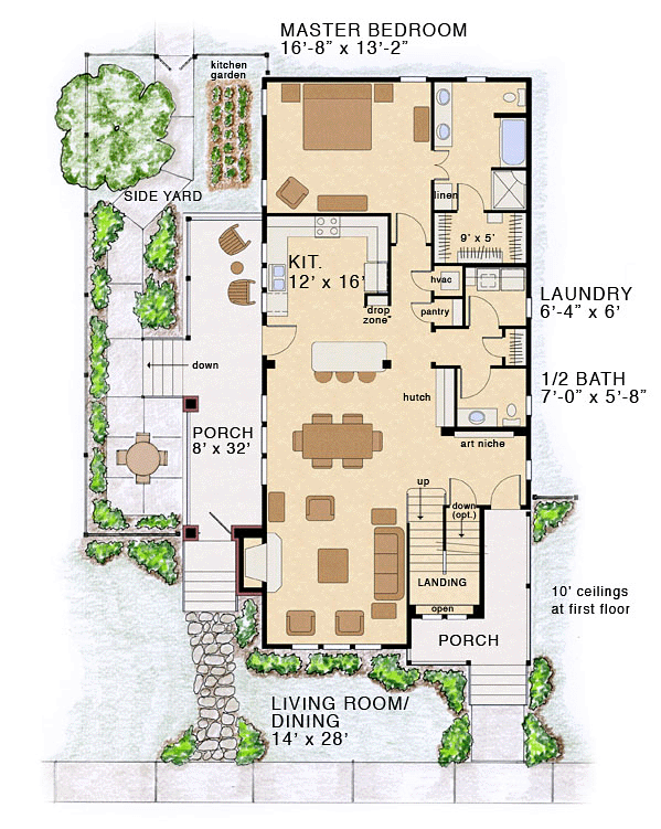House Plan 30501 Level One