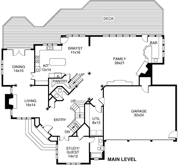 House Plan 32213 Level One