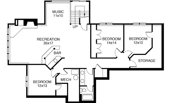 House Plan 32375 Lower Level
