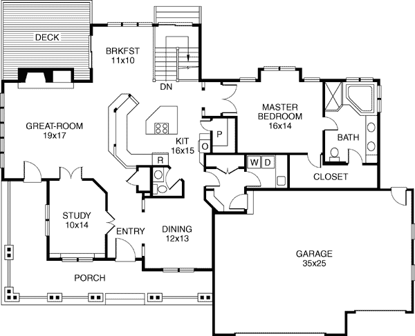 House Plan 32375 Level One