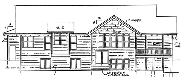 House Plan 32375 Rear Elevation