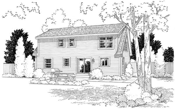 House Plan 34077 Rear Elevation
