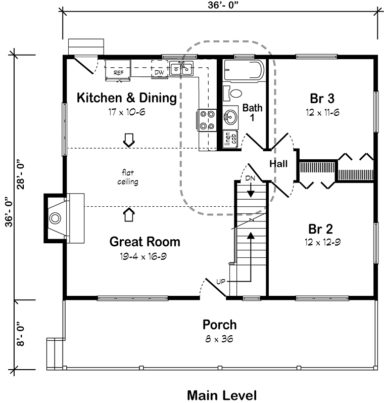 House Plan 34600 Level One
