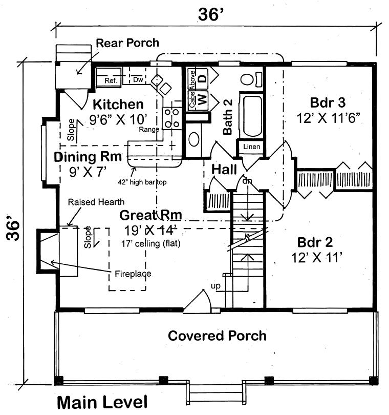 House Plan 34601 Level One