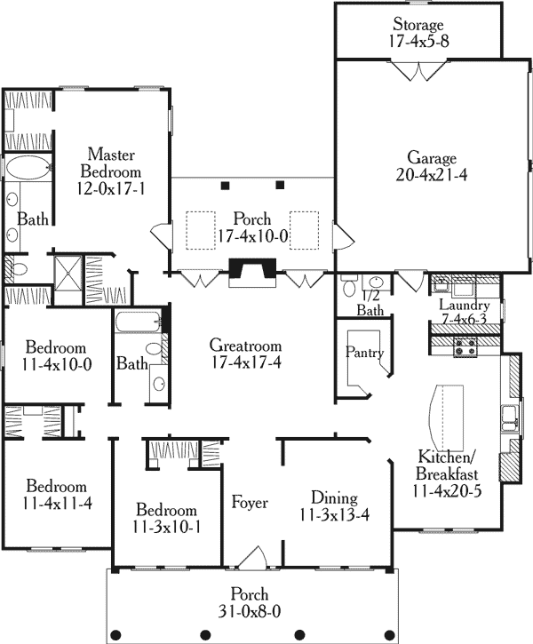 House Plan 40014 Level One