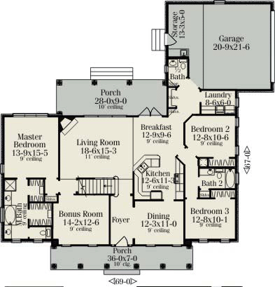 House Plan 40018 Level One