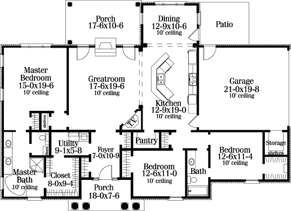 House Plan 40021 Level One