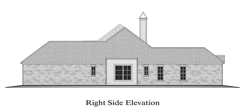 European, French Country Plan with 1980 Sq. Ft., 4 Bedrooms, 2 Bathrooms, 2 Car Garage Picture 2