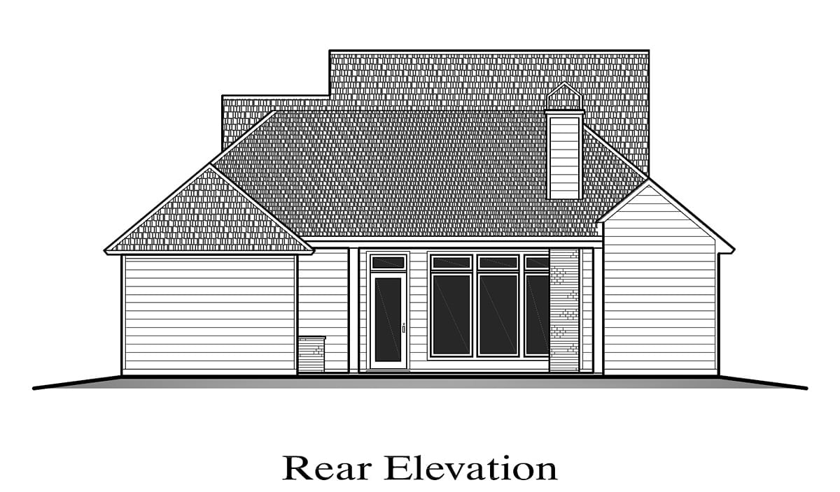 House Plan 40370 Rear Elevation