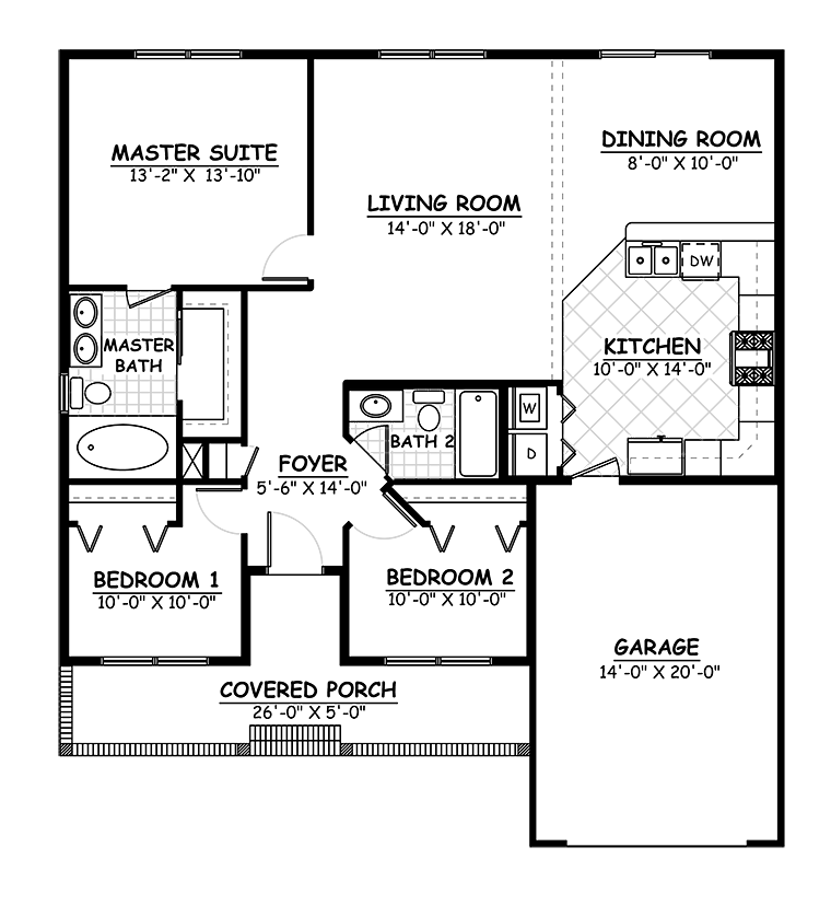 House Plan 40600 Level One