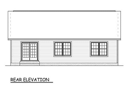 House Plan 40600 Rear Elevation