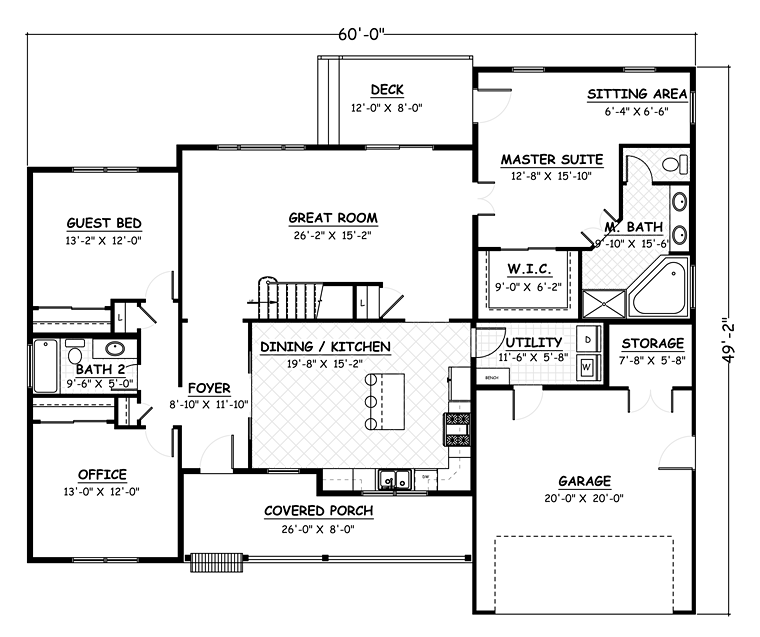 House Plan 40622 Level One