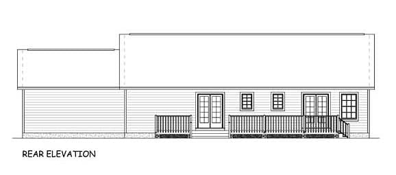 House Plan 40627 Rear Elevation
