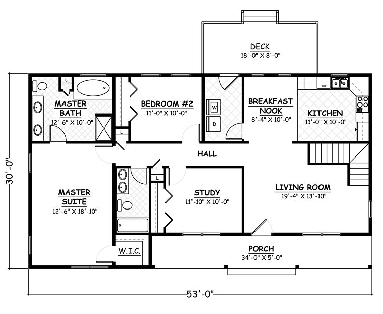 House Plan 40634 Level One