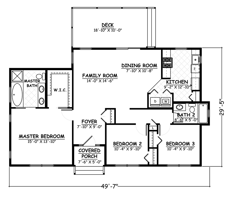 House Plan 40645 Level One