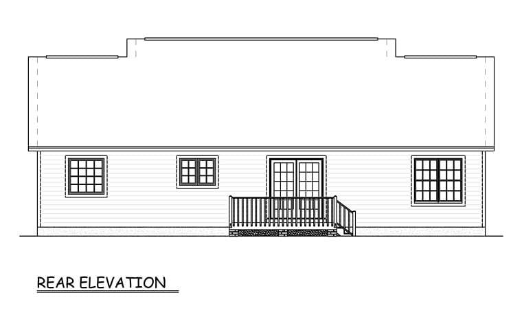 House Plan 40649 Rear Elevation