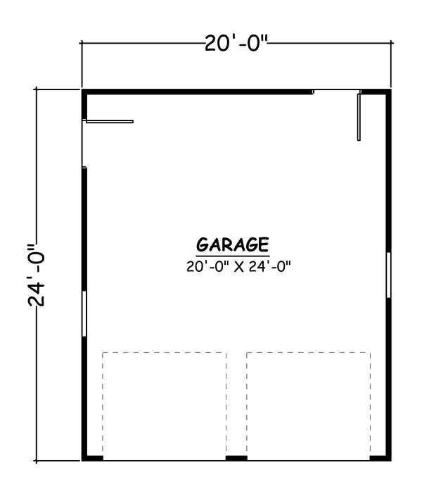 Garage Plan 40655 - 2 Car Garage Level One