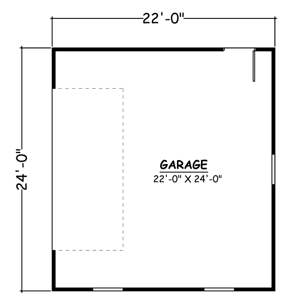 Garage Plan 40656 - 1 Car Garage Level One