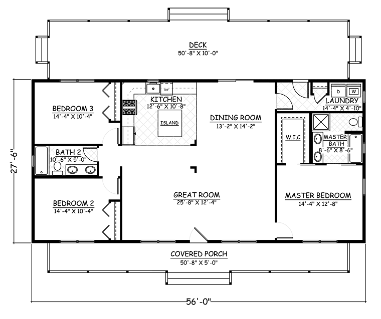 House Plan 40666 Level One