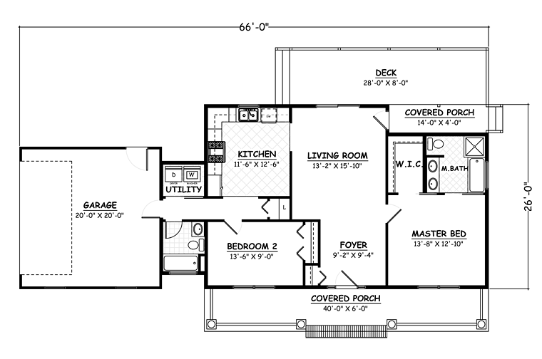 House Plan 40671 Level One