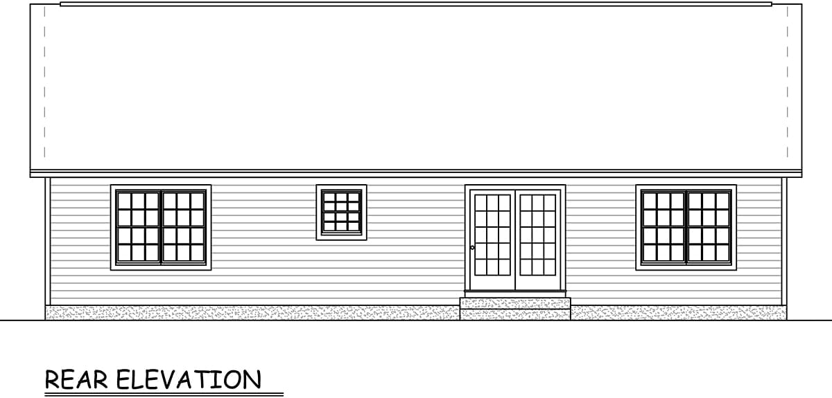 House Plan 40677 Rear Elevation