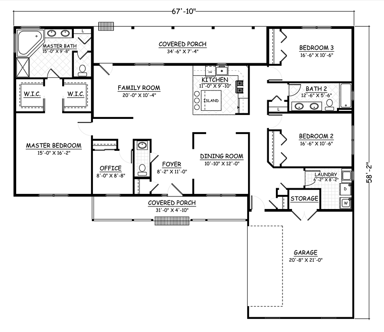House Plan 40679 Level One