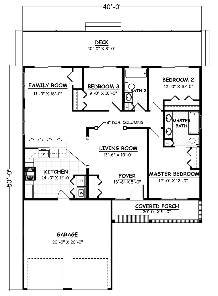 House Plan 40685 Level One