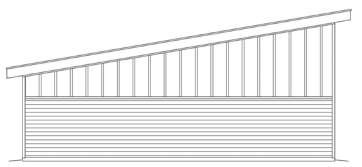 Garage Plan 40807 - 2 Car Garage Rear Elevation