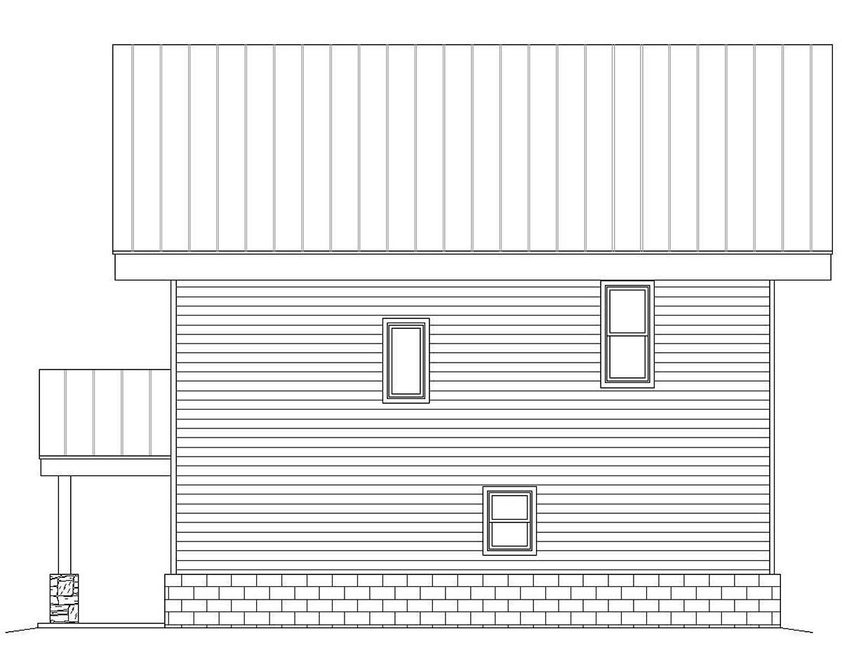 Garage-Living Plan 40816 Rear Elevation