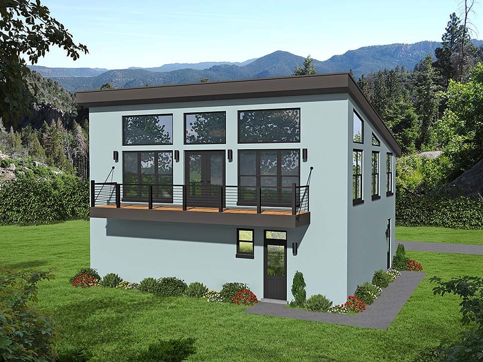 Contemporary, Modern Plan with 1200 Sq. Ft., 1 Bedrooms, 2 Bathrooms, 3 Car Garage Elevation