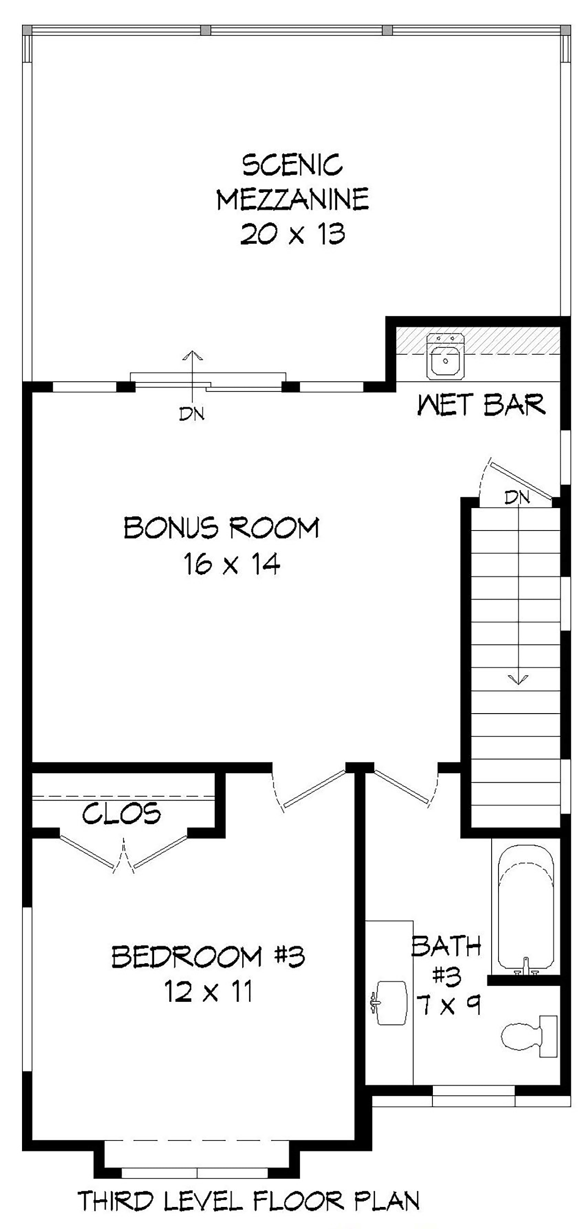 House Plan 40819 Level Three