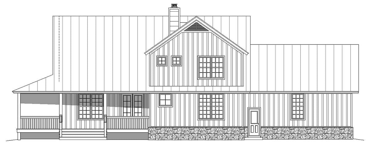 House Plan 40820 Rear Elevation