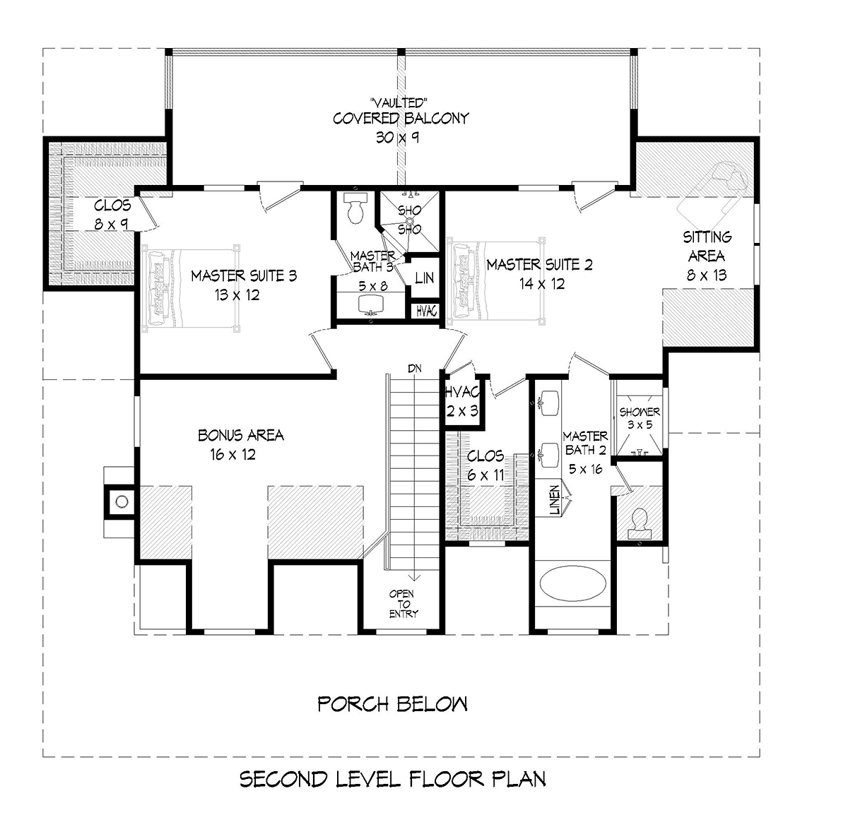 House Plan 40822 Level Two