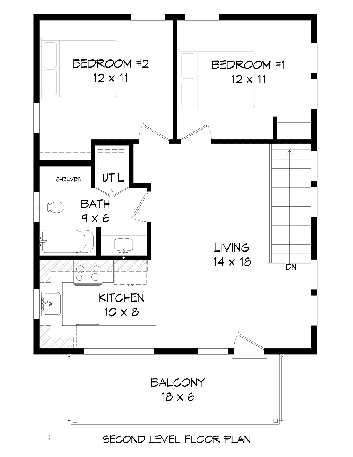 House Plan 40830 Level Two